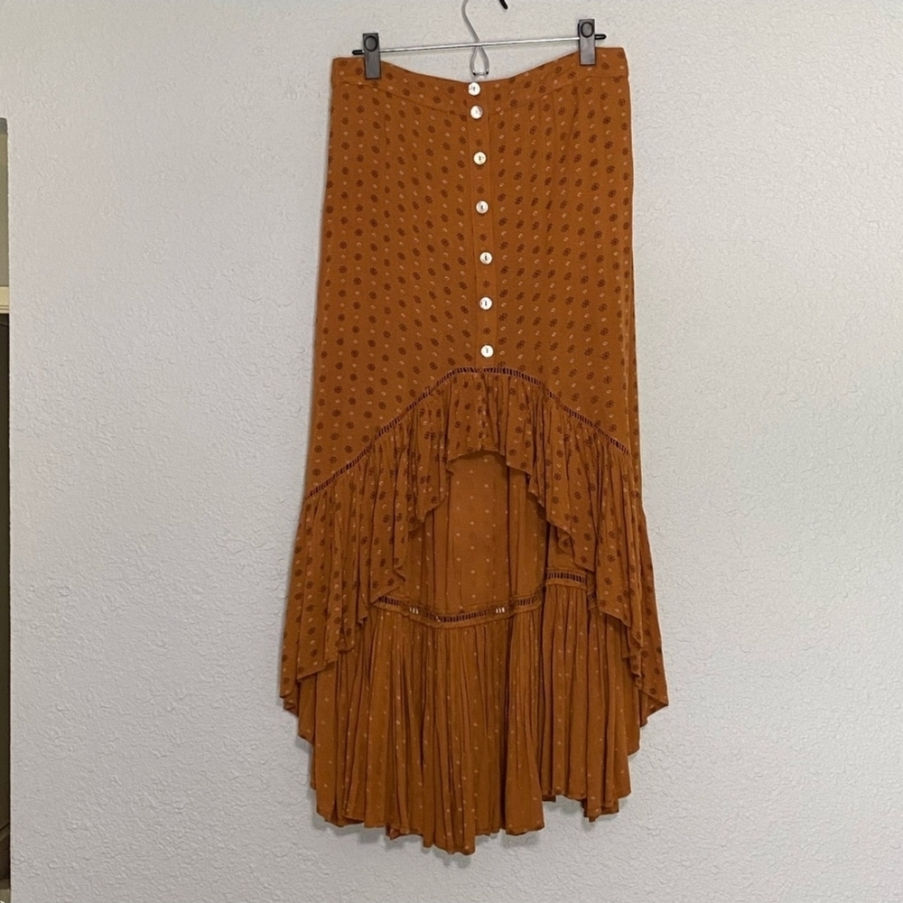 Shyanne Burnt Orange Midi Skirt High Low XXL - Picture 6 of 10
